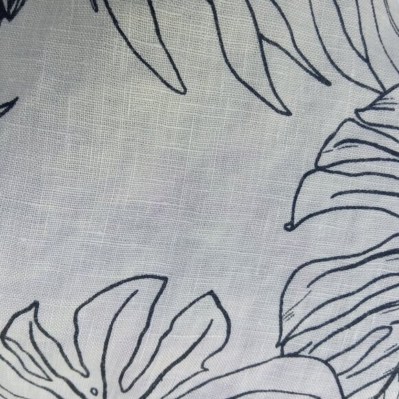 Christian Siriano 100% Linen Wide Leg Pants Monstera Leaf‎ Tropical Beach Size M - Picture 7 of 7